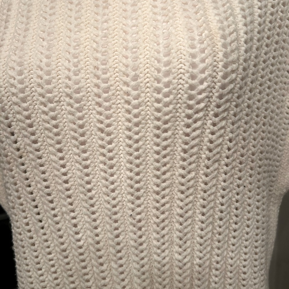 NWOT Frye Boat Neck Fisherman Cap Sleeve Open Knit Pullover Sweater Size M - Picture 5 of 13